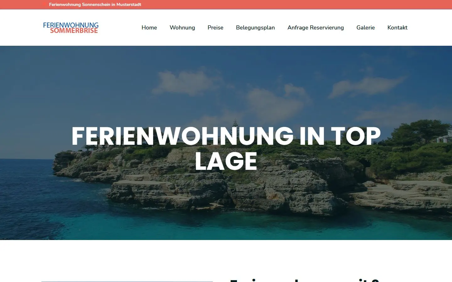 Website Ferienwohnung Demo D