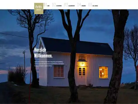 Moderne Website-Vorlage für Ferienwohnung mit großzügiger Bilddarstellung