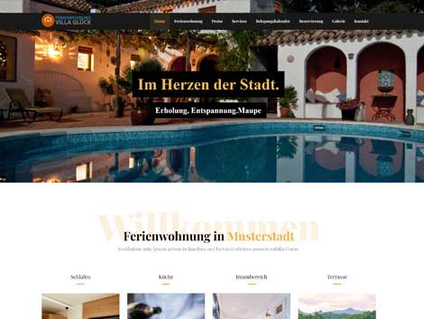 Homepage Vorlage Ferienwohnung