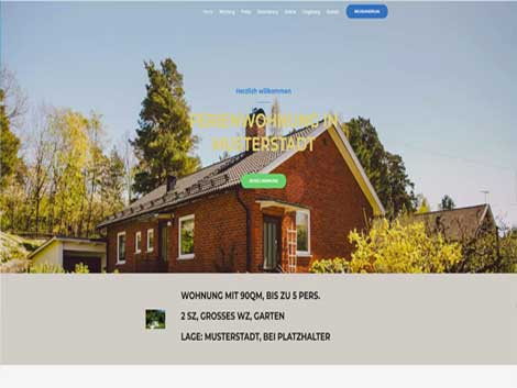 Homepage Vorlage Ferienhaus Wohnung