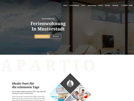 Homepage Vorlage Wordpress Ferienwohnung