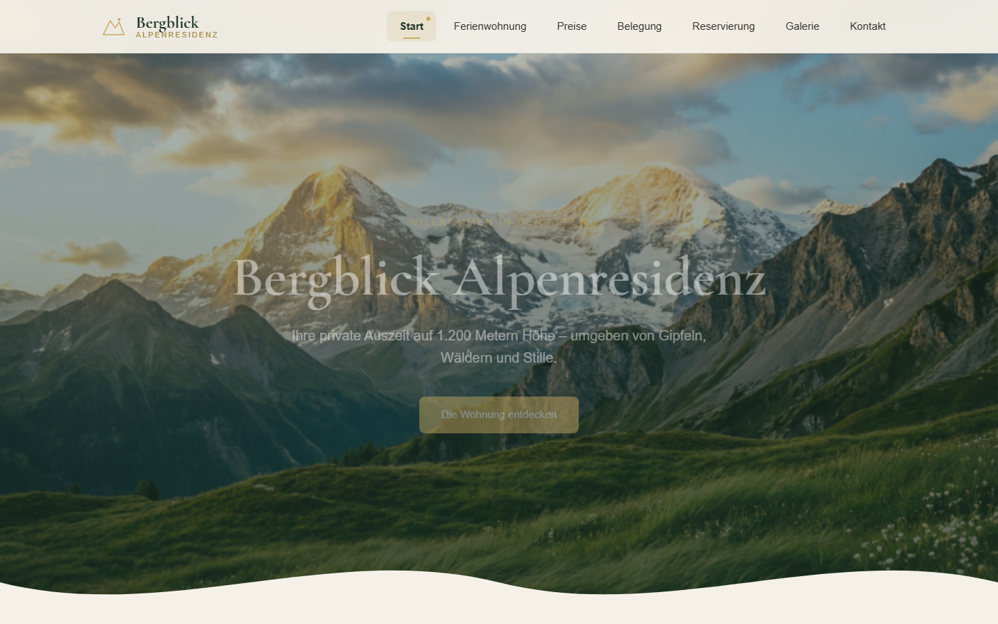 Startseite der Ferienwohnung Bergblick Alpenresidenz