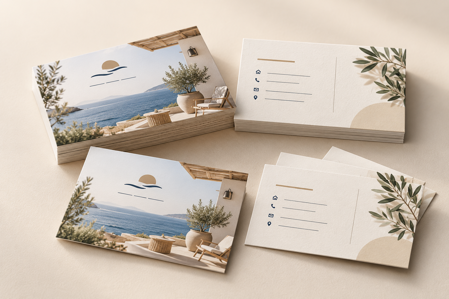 Ein- und zweiseitige Visitenkarten als Produkt-Mock-up